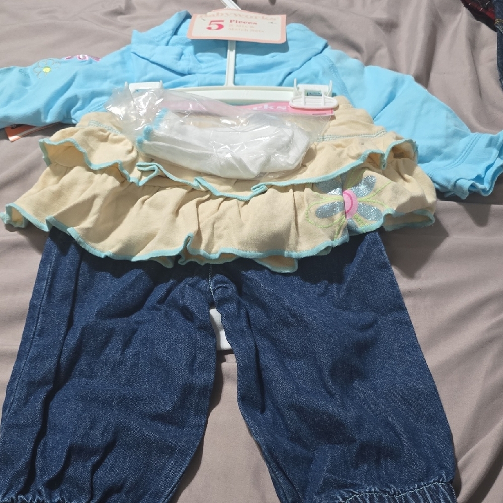 Kids Blue and Tan Matching Set
